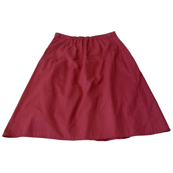 Soft Surroundings Womens Linen Blend A-Line Skirt Size M Berry Lined Flowy - Picture 2 of 7